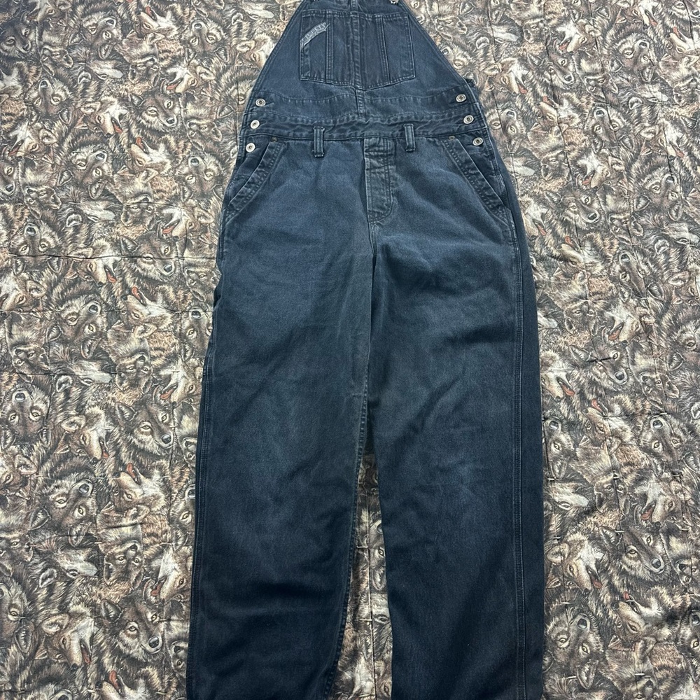 90s UNIONBAY Charcoal Denim Overalls
